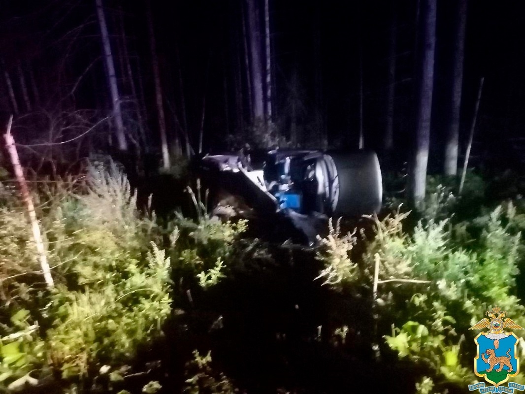 Трагедия произошла на 148 км автодороги Псков – Гдов – Сланцы Гдовского района.  Фото: Фото: пресс-служба МВД по Псковской области