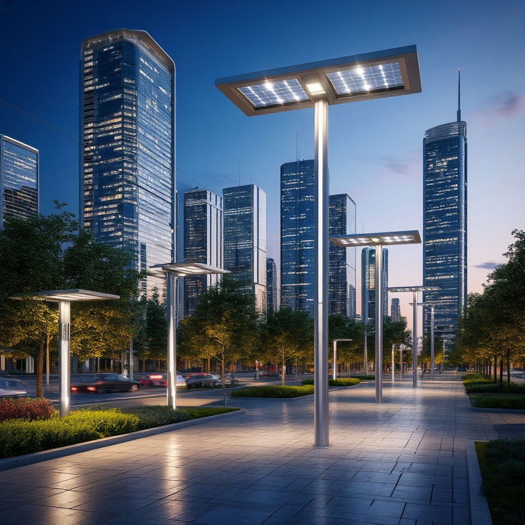 Город будущего КИБОР с энергоэффективным и автономным уличным освещением