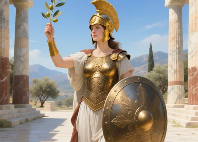 Афина - древнегреческая богиня мудрости, военной стратегии и тактики