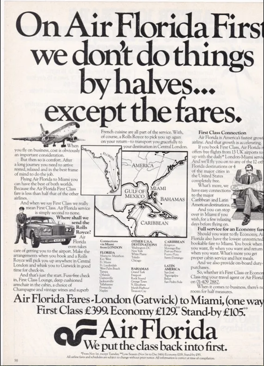 Реклама авиакомпании Air Florida. (Yesteryear Images Co.)
