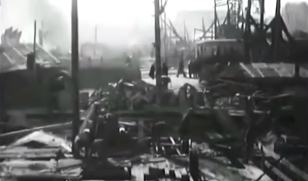 Кадры со строительства московского метро. Скриншот из видео.