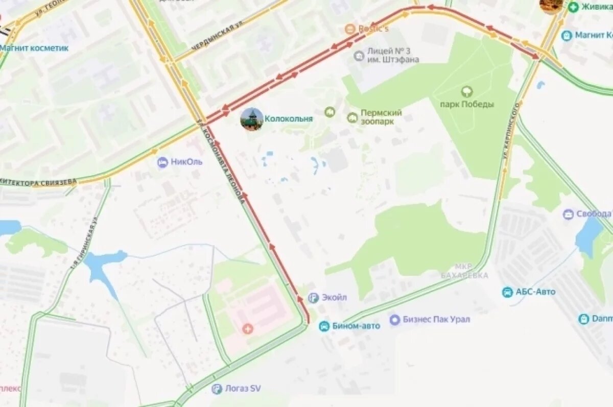    Пробки возле нового зоопарка в Перми сохраняются более пяти часов