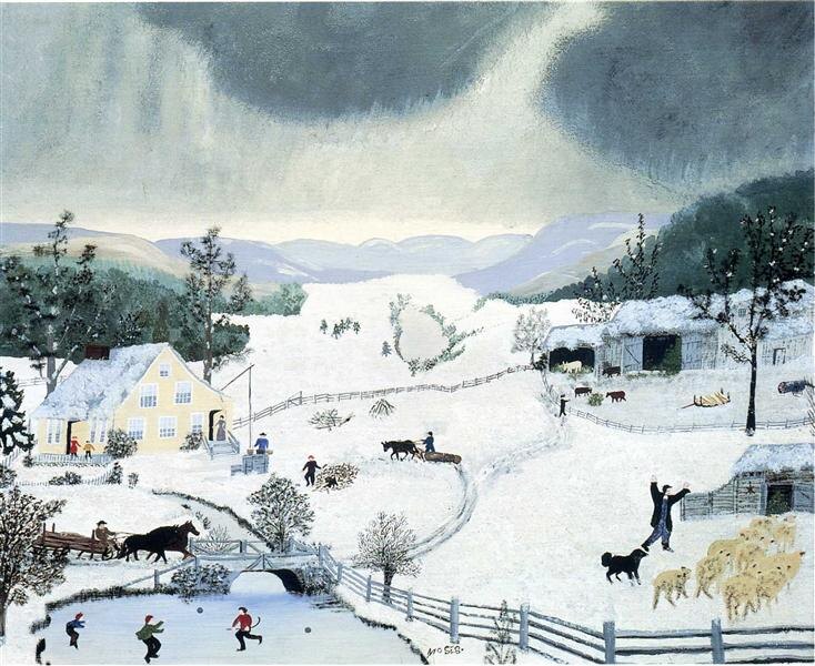 / "Зима", картина Бабушки Мозес /