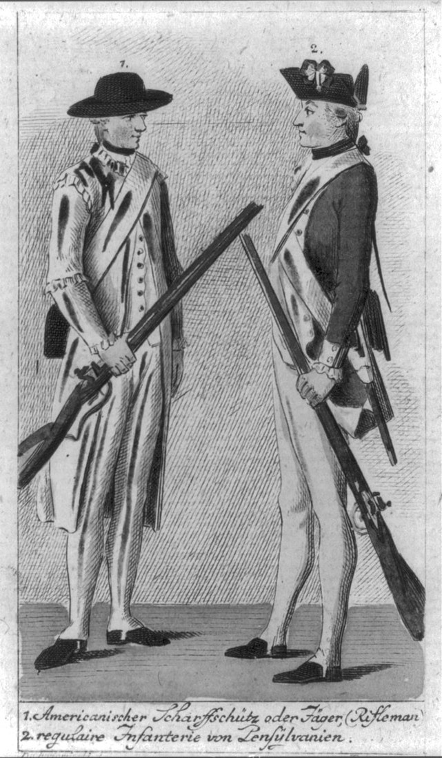 Американские рифлмены времен войны за независимость