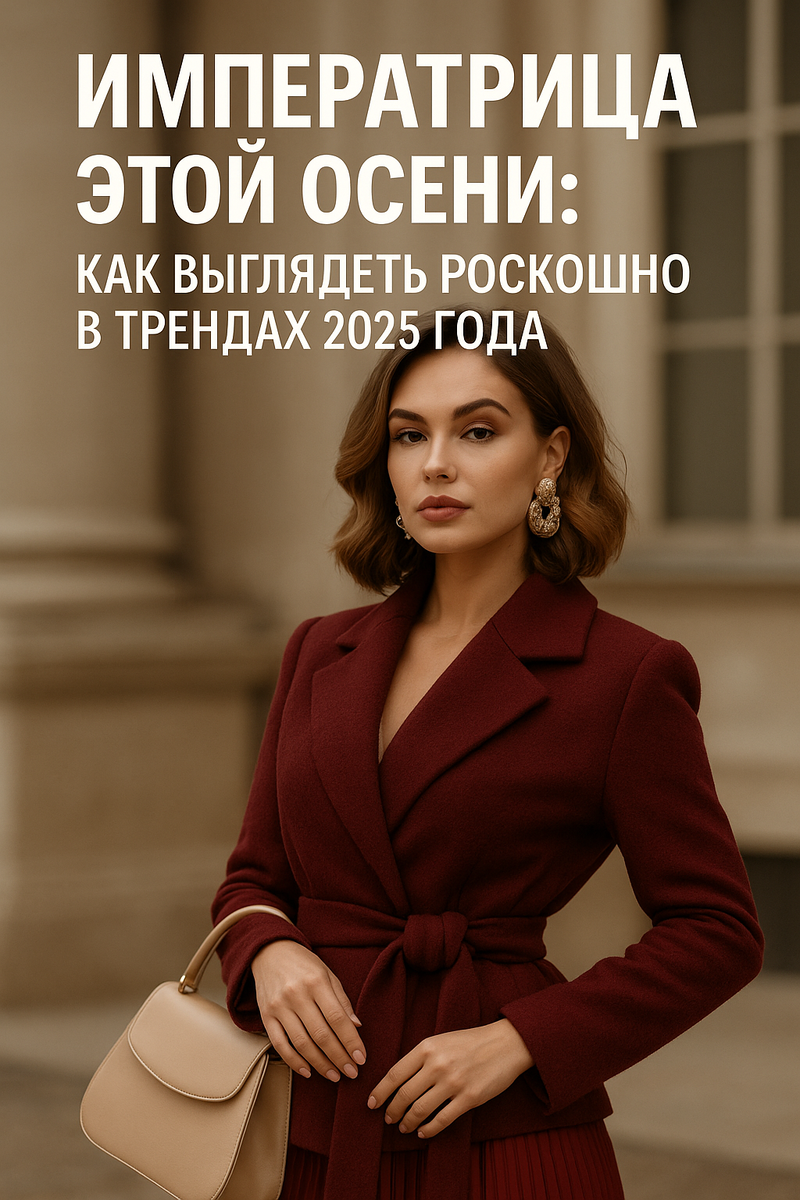 Архетип Императрицы — это про уверенность, женственность и любовь к красоте. Осень 2025 предлагает тренды, которые идеально подчеркнут твою энергию:
Пальто-халат с поясом – подчеркнёт талию и создаст правильный силуэт.
Юбки и платья миди в насыщенных оттенках – бордо, изумруд, сапфир.
Акцент на аксессуары – крупные серьги и браслеты станут твоей визитной карточкой.
Ботильоны на устойчивом каблуке – женственно и удобно в повседневности.
Модный приём сезона: сочетай драгоценные оттенки с бежевым или молочным, чтобы образ выглядел благородно.
Совет стилиста: выбирай ткани с текстурой (твид, бархат, кашемир) – они смотрятся дорого и идеально подходят архетипу Императрицы.
