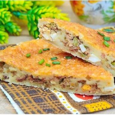 Рыбный пирог на картошке 