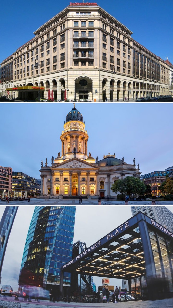 Вестин Гранд отель... В первый день, после устройства в гостинице, походили по центру, по фоткались -  около Жандарменмаркт собора, на Потсдамской площади