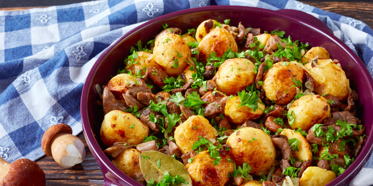 Печеный картофель с грибами