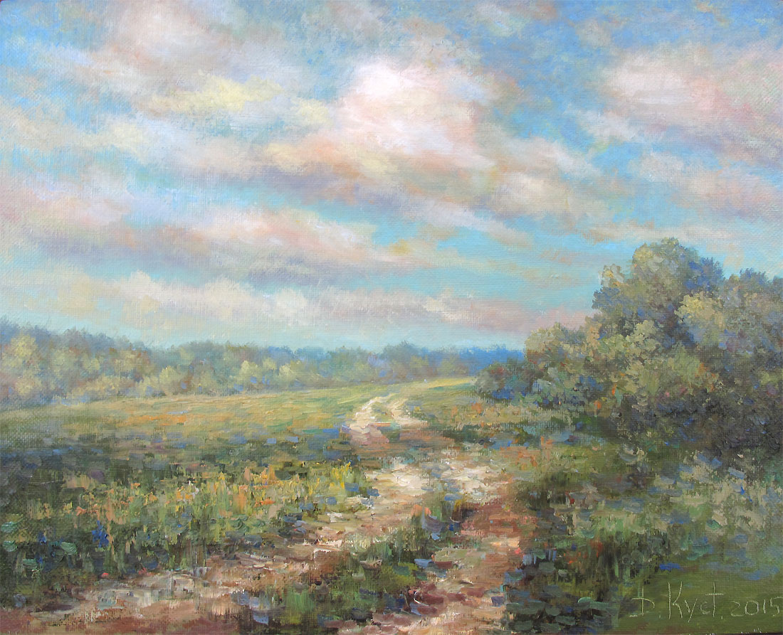 Дмитрий Кустанович. Этюд «Летняя дорожка», 40x50 см, холст, масло, 2015