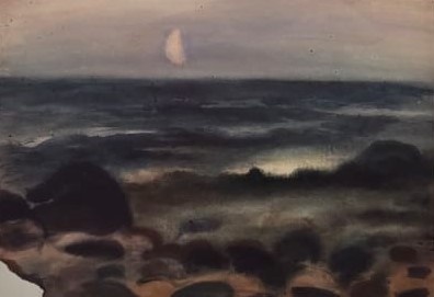 Вечер на берегу. 1930-е. бумага, акварель