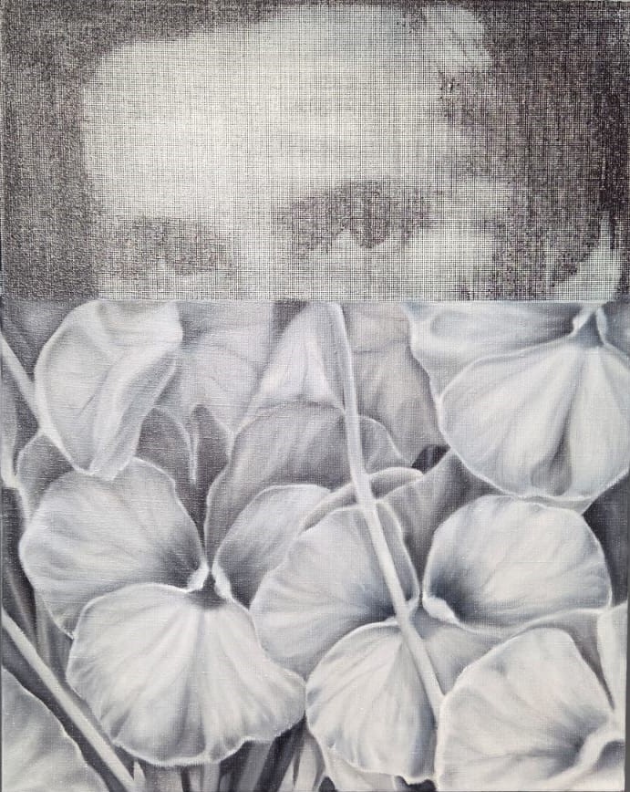 Инна Сумина Сокрытое. Масло, шелкография, холст Диптих (2)