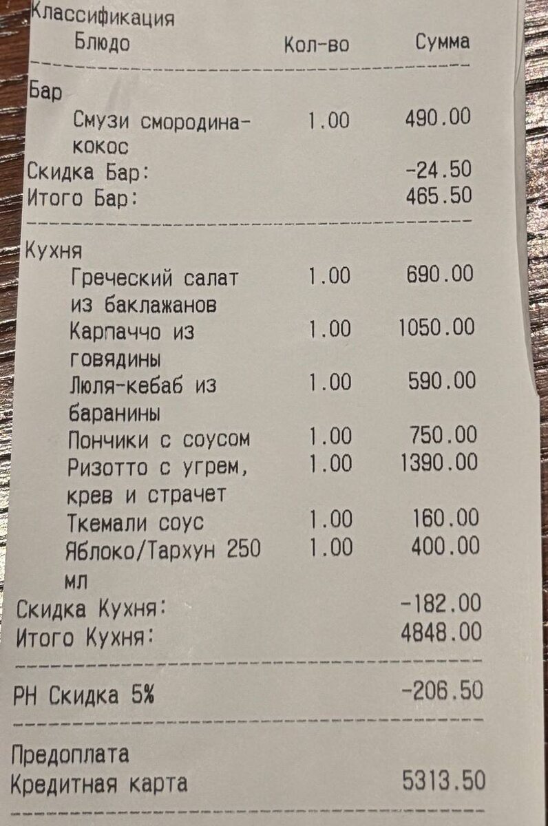 Чек на двоих.