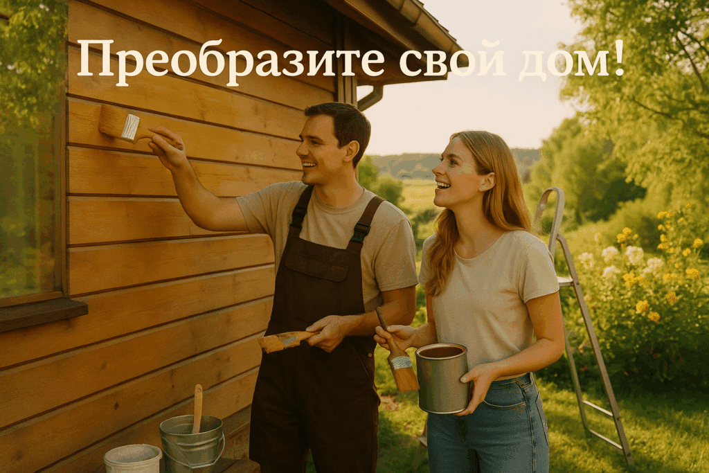    Комбинированные услуги: антисептик + шлифовка + покраска деревянного дома genadich
