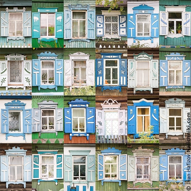 Коллаж с наличниками. Фото: Иван Хафизов / nalichniki.com