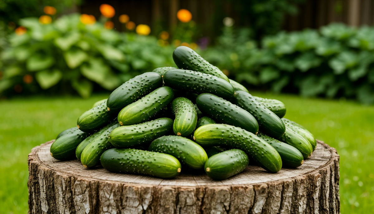 Огурцы на пеньке