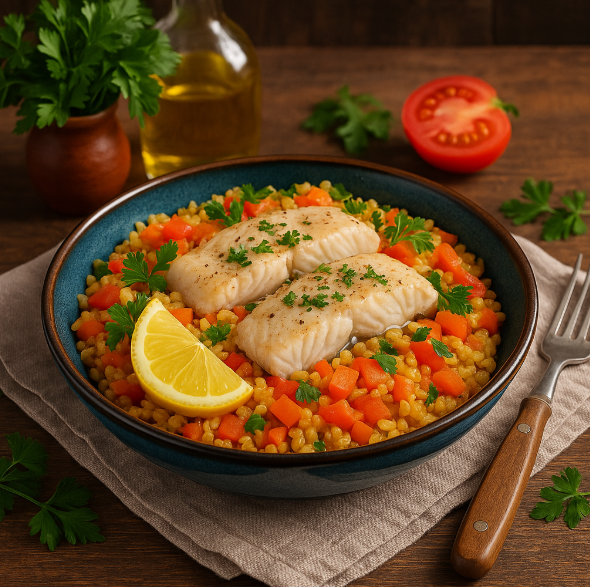 Рыба с булгуром