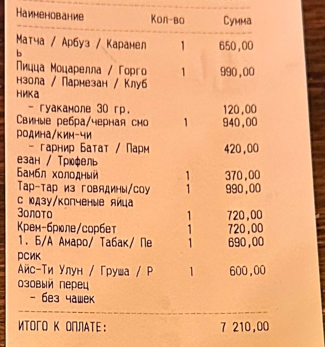 Чек на двоих.