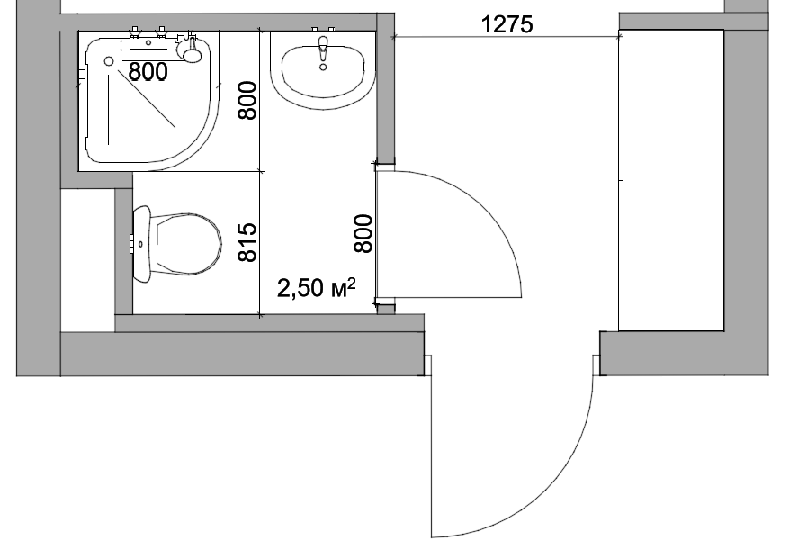 исходная планировка застройщика, воспроизведена автором в Archicad