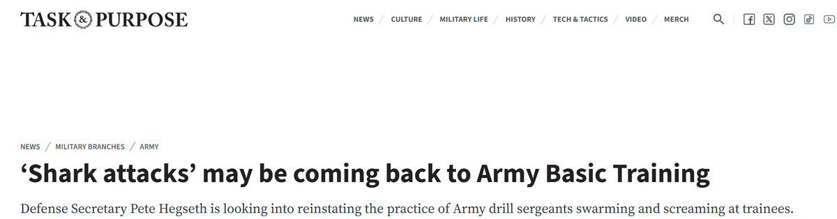 «Нападения акул» могут вернуться в программу базовой подготовки армии
Министр обороны Пит Хегсет рассматривает возможность возобновления практики, когда армейские сержанты-инструкторы нападают на курсантов и кричат на них.