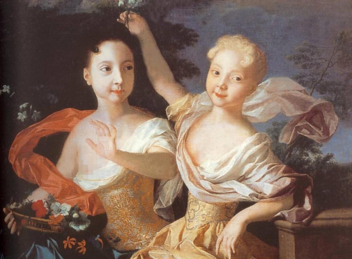 Портрет царевен Анны Петровны и Елизаветы Петровны. Луи Каравак, 1717 год