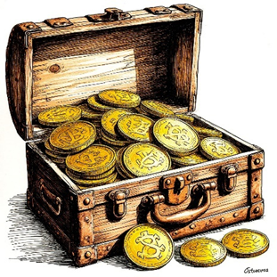 a chestful of coins

