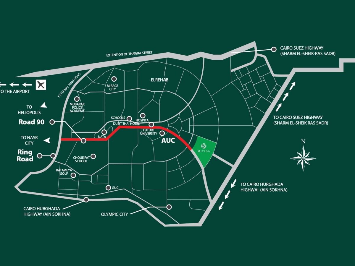 Компаунт Мивида выделен зелёным цветом