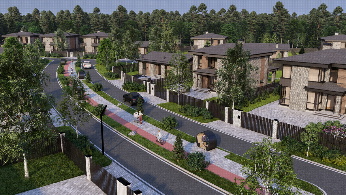 Центральная улица поселка Юрьево Берег