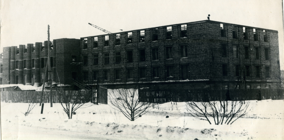 Строительство машиностроительного техникума, 1955 г. 