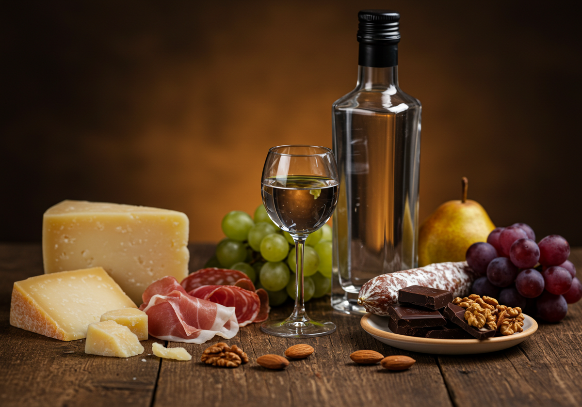 Итальянская граппа с закусками