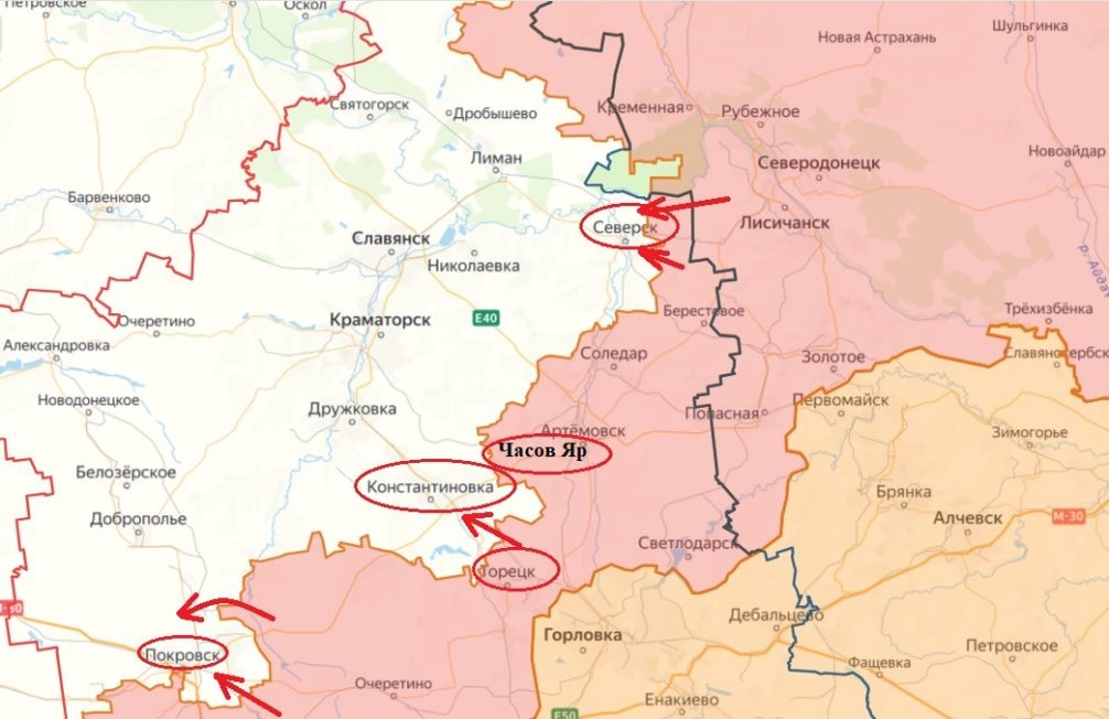    Карта СВО на Украине.