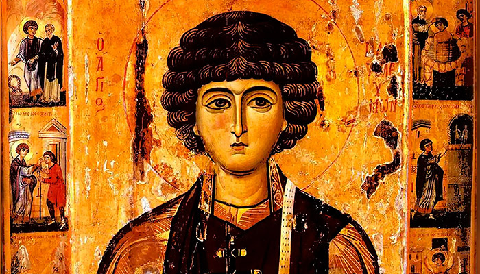 Святой великомученик Пантелеимон, икона XIII века (фрагмент). Фото: wikipedia.org