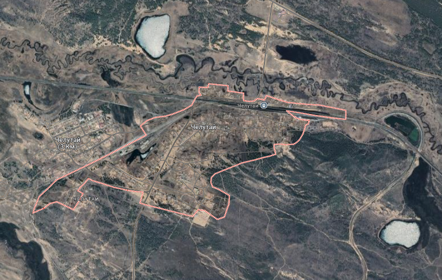 Челутайские озера с видимыми валами