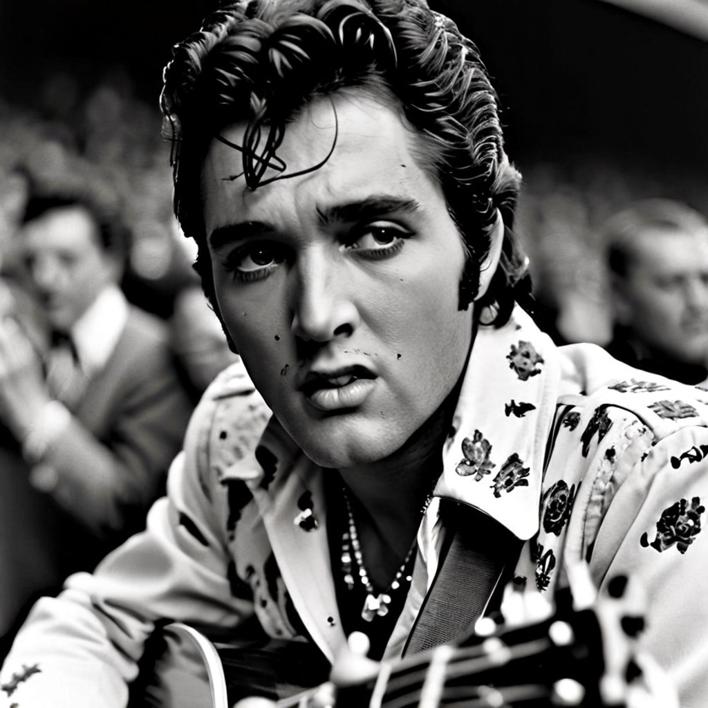 Элвис Аарон Пресли (8 января 1935, Тьюпело — 16 августа 1977, Мемфис) — американский певец и актёр, один из самых коммерчески успешных исполнителей популярной музыки XX века. Также известен как «король рок-н-ролла» (в английском языке также распространены упоминания «Элвис» и просто «Король»)