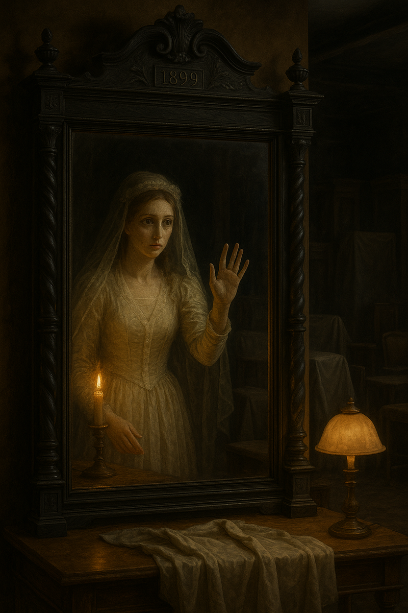 Викторианская невеста в зеркале 1899 года