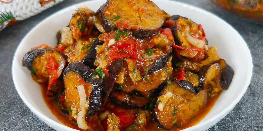 Вкусная закуска из баклажанов. Готовится быстро и просто