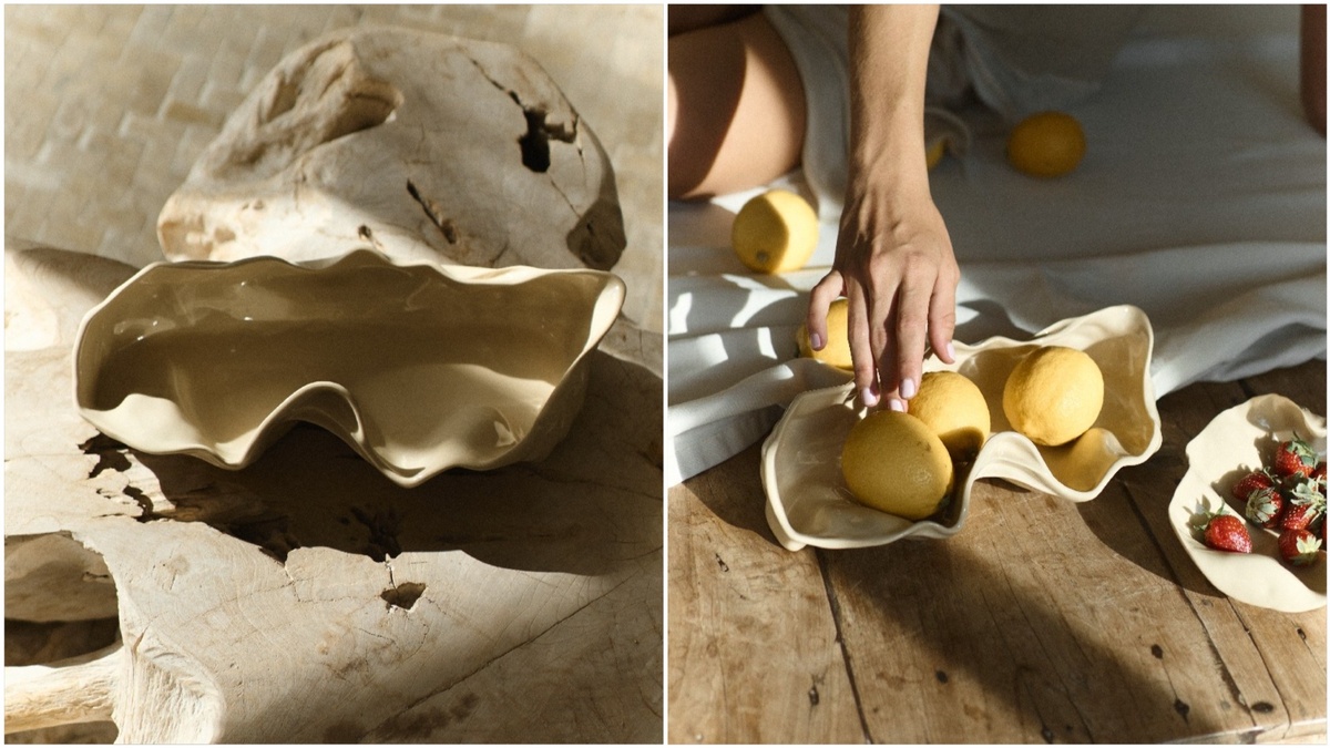 Тарелка Акойя бежевая 31,5х18 см