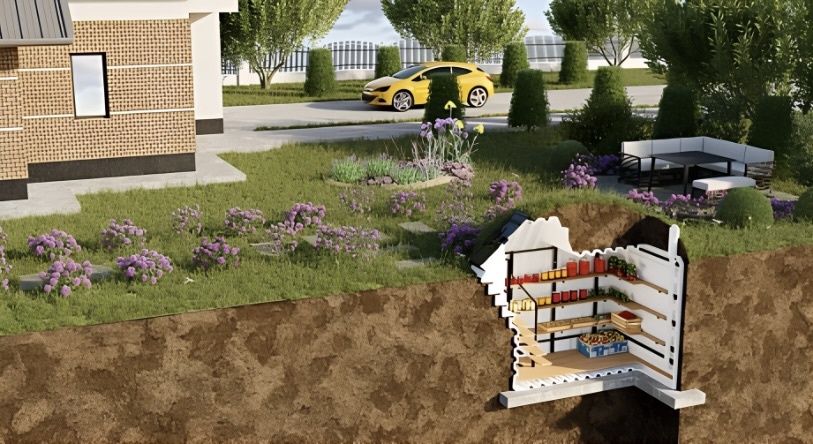 Размещение на участке на примере погреба Tingard