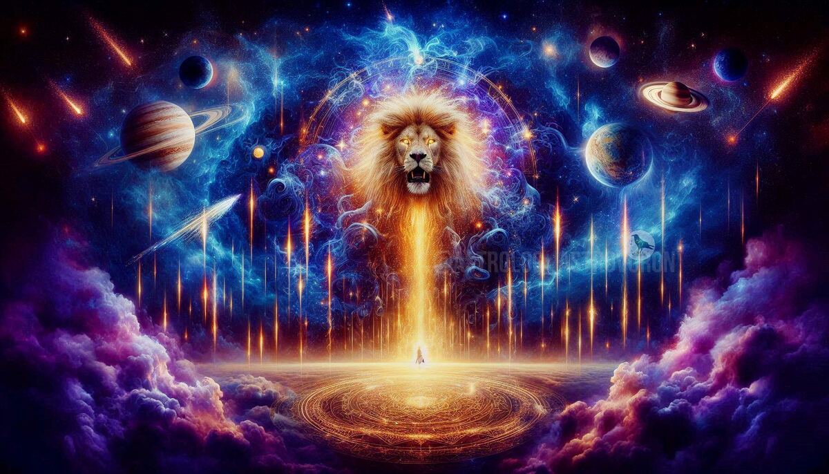 Полнолуние во Льве. Иллюстрация создана автором канала АстроВорон. Мистерии Зодиака (с)