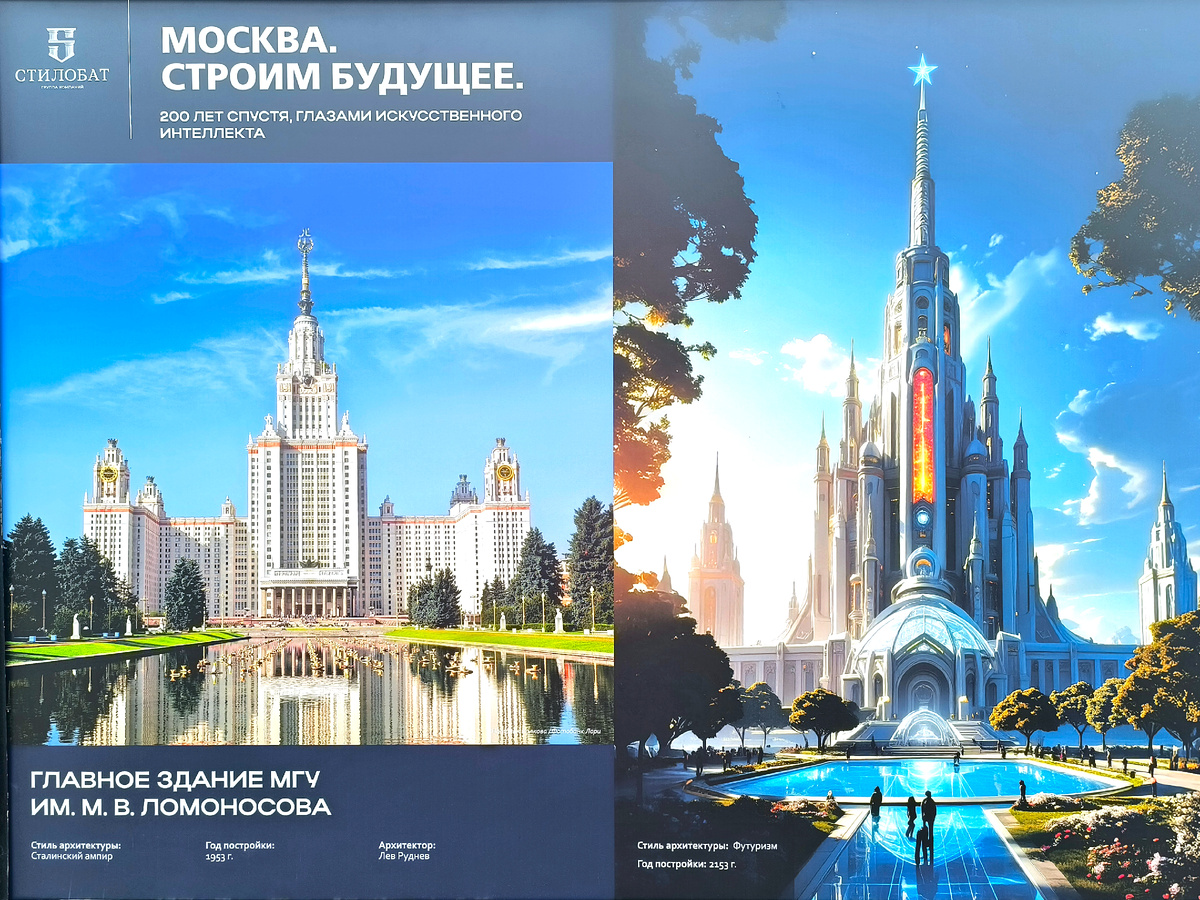 Главное здание МГУ сегодня и в 2153 году. Все фото автора статьи.