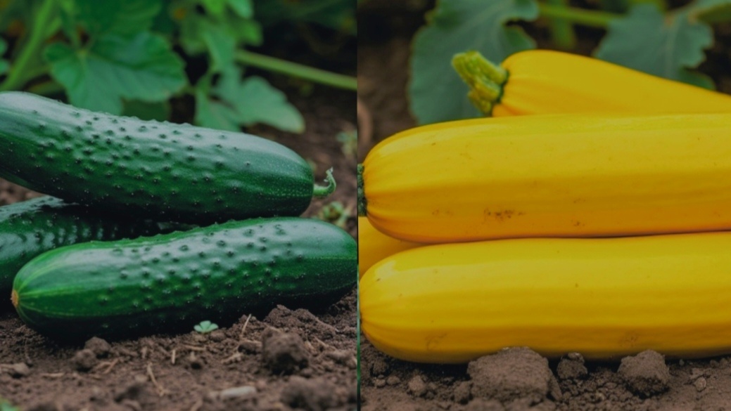 Огурцы и кабачки.