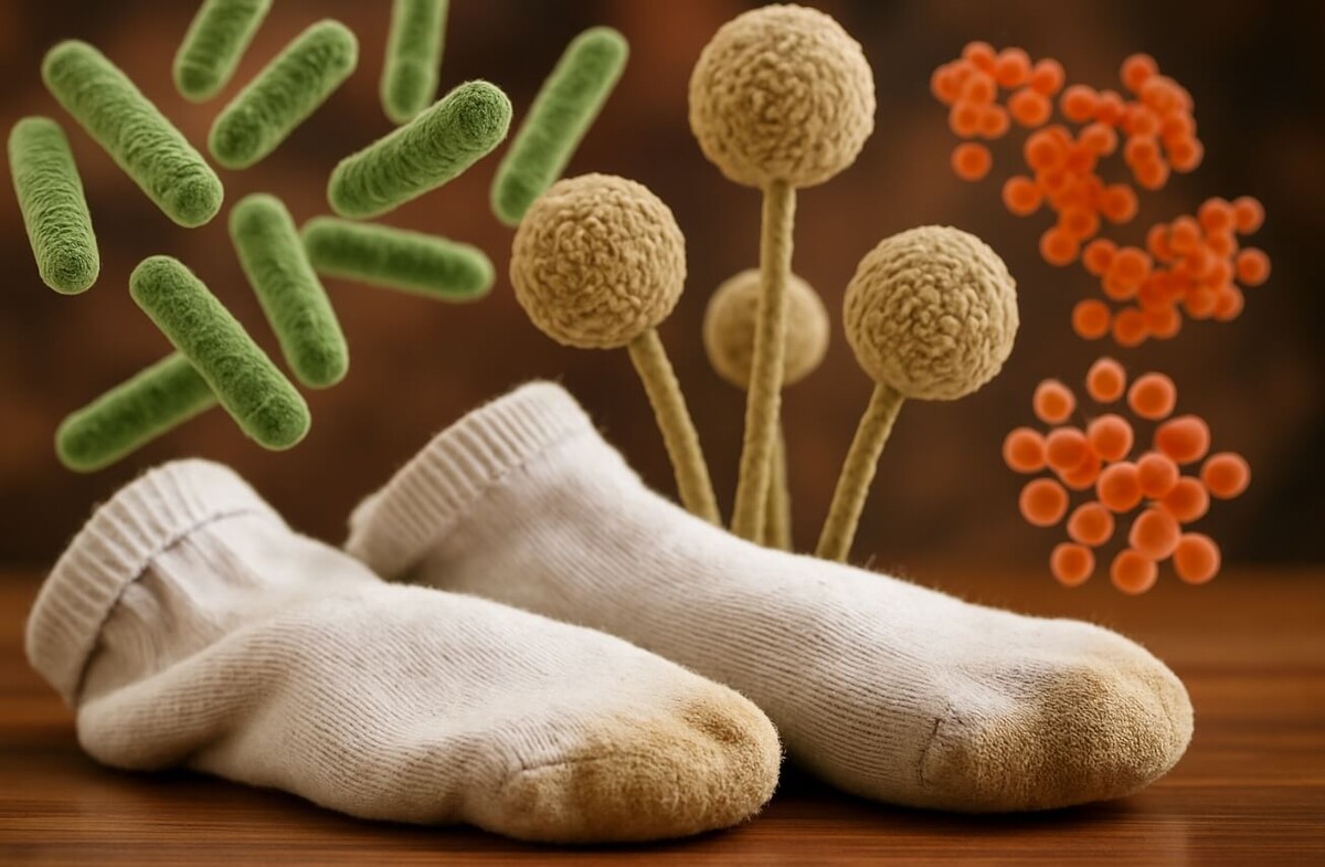    Грязные носки не только неприятно пахнут, но и представляют угрозу для здоровья