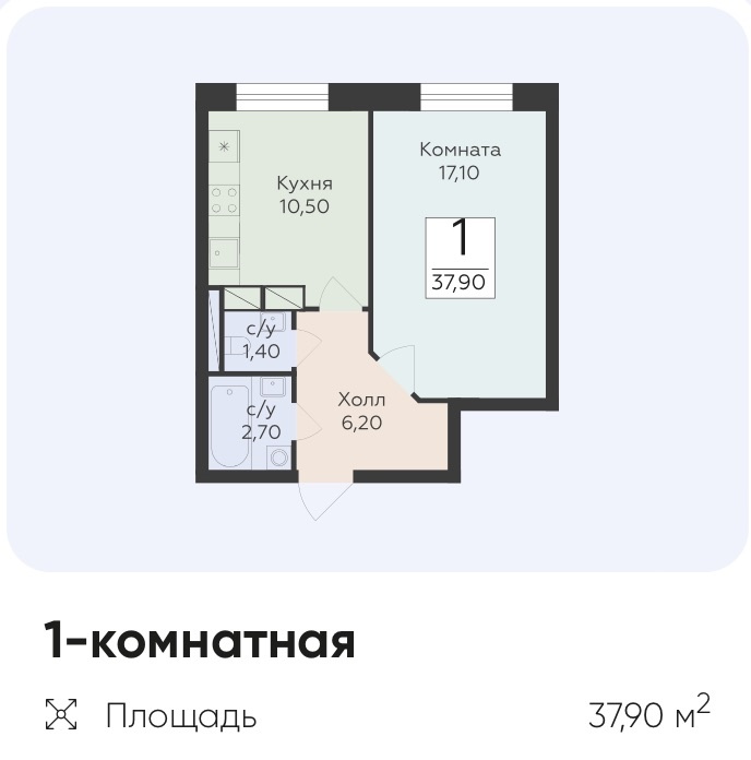 Однокомнатная квартира. Продажа по акции (акция ограничена по времени)