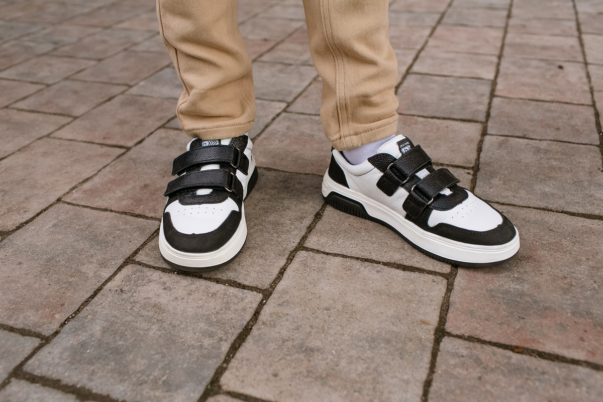 Школьные полуботинки «Котофей» на липучках. 