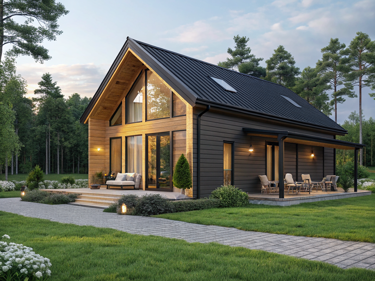 каркасный дом в стиле Барнхаус