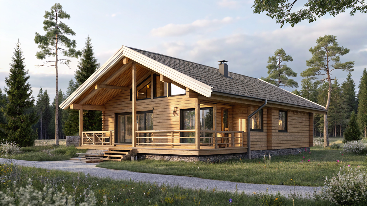 каркасный дом в стиле Шале