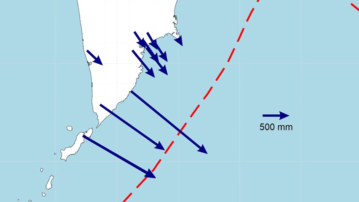 Сдвиг Камчатки на 2 метра