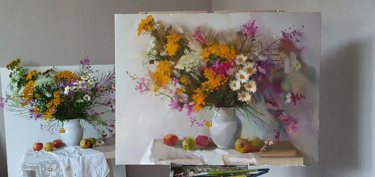 С. Родионова Полевые цветы хм 60х80