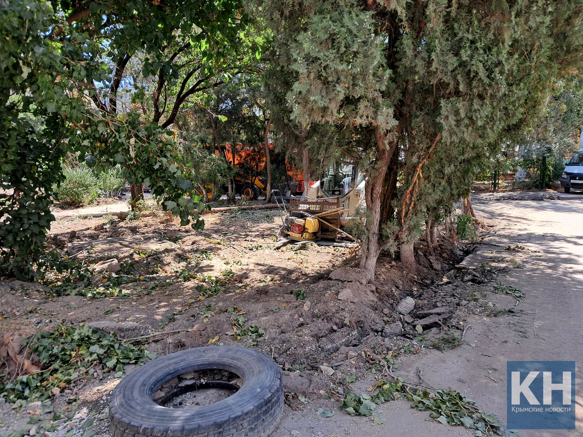 Благоустройство - бордюры, снос деревьев, расширение мест под парковки
