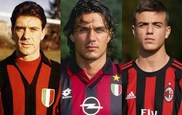 Чезаре, Паоло и Даниэль в форме "Милана". Источник: ВКонтакте