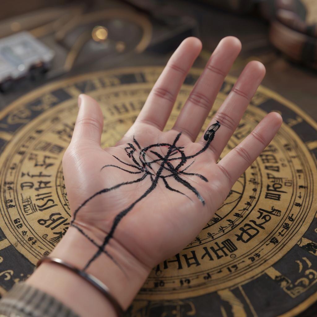 Хиромантия. Иллюстрация сгенерирована нейросетью